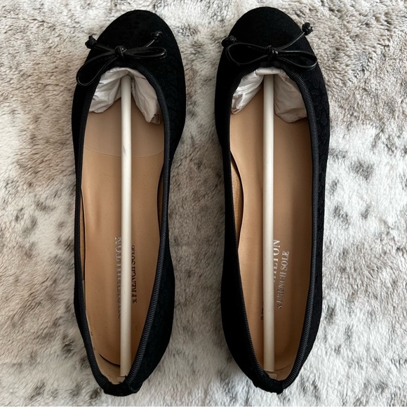 New French Sole x Nicky Hilton Black Suede Cheetah Ballet Flats Sz 9 - Picture 4 of 12